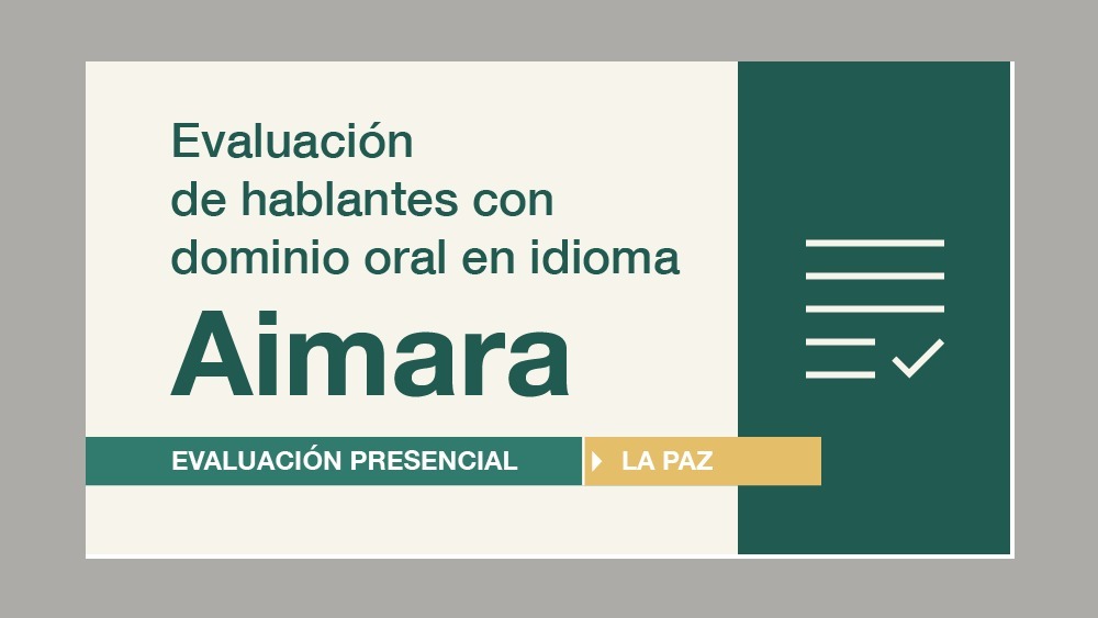 HABLANTE CON DOMINIO DEL IDIOMA AIMARA V.38